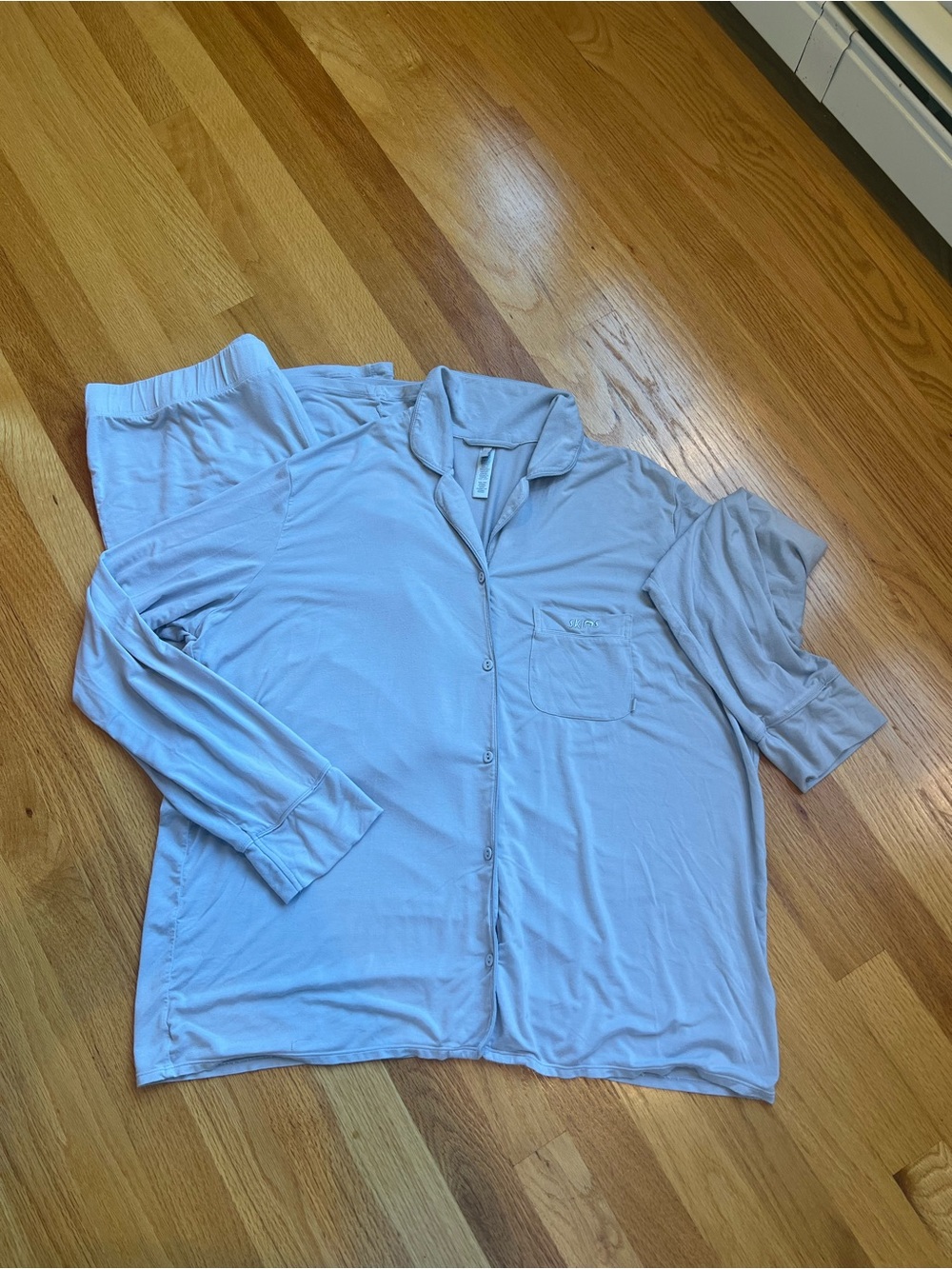 SKIMS Light Blue women’s long sleeve PJ set